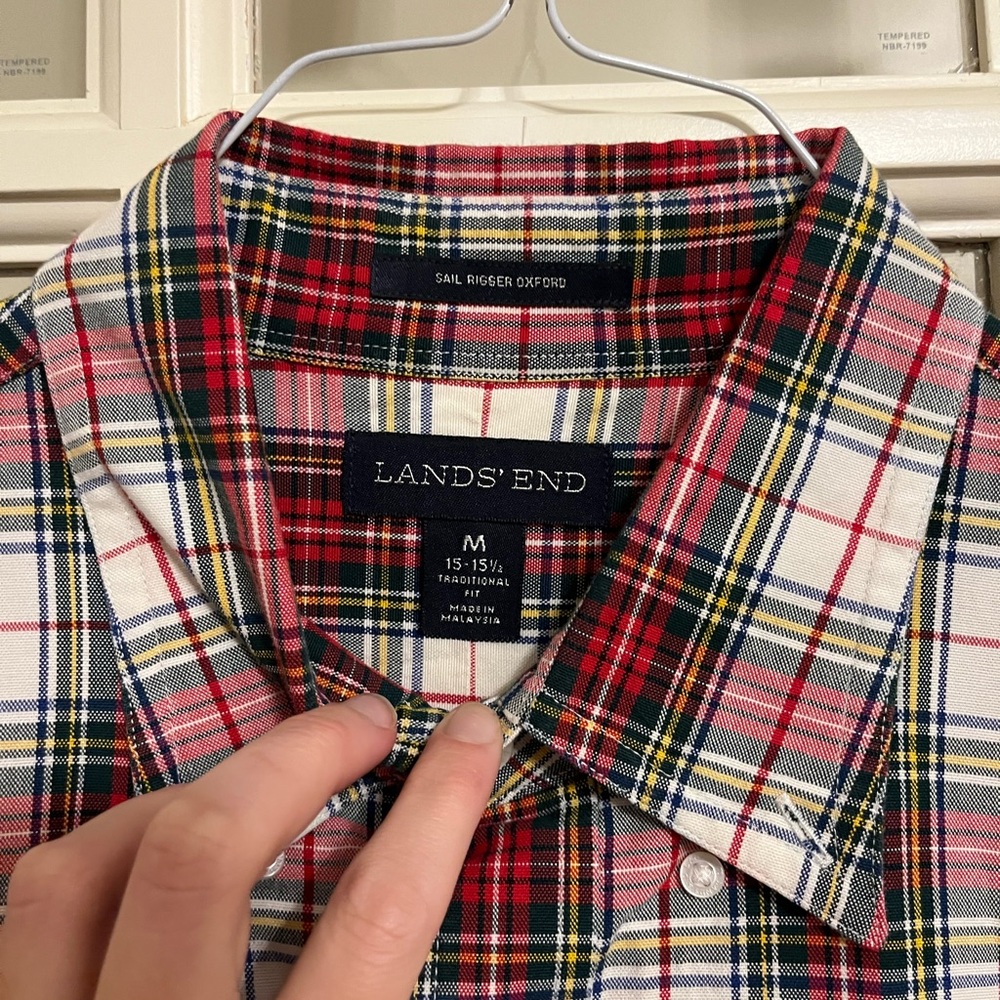 Lands End mens button up, multi color - Picture 2 of 2